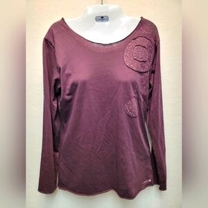 MERRELL WOMEN'S SIZE Small 100% Organic Cotton Long Sleeve Crewneck Top